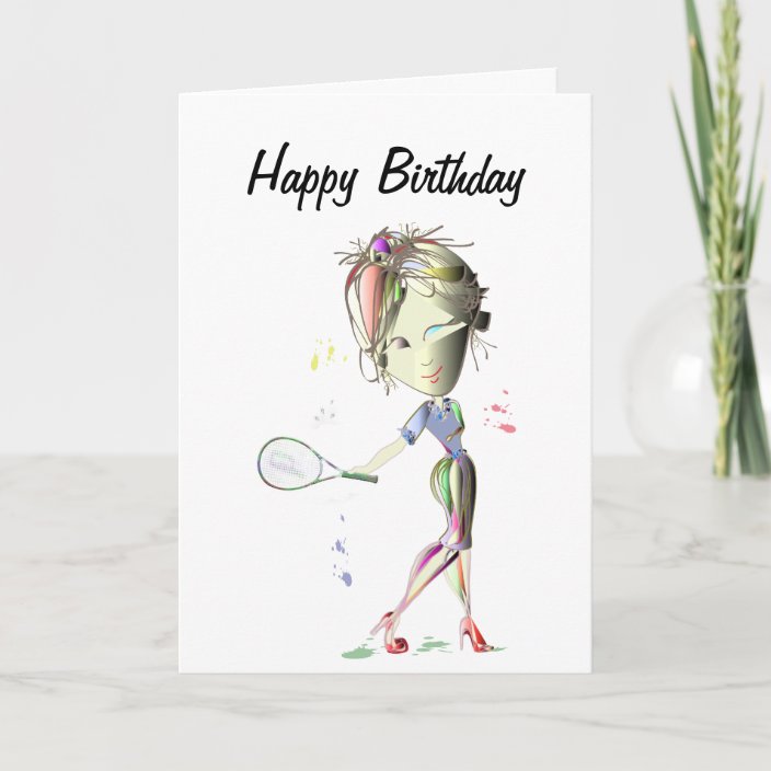 Miss Fit Girl Plays Tennis Birthday Greeting Card Zazzle Com