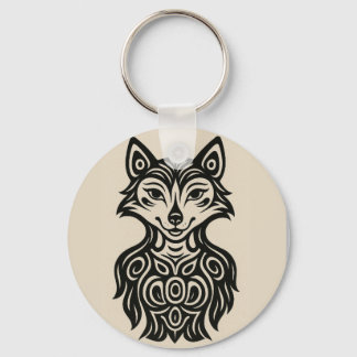 Miss Furry Button Keychain