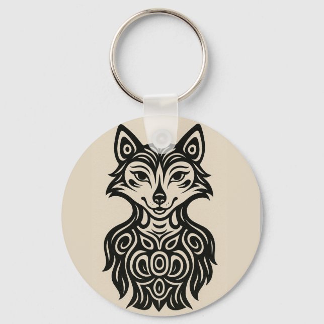 Miss Furry Button Keychain (Front)
