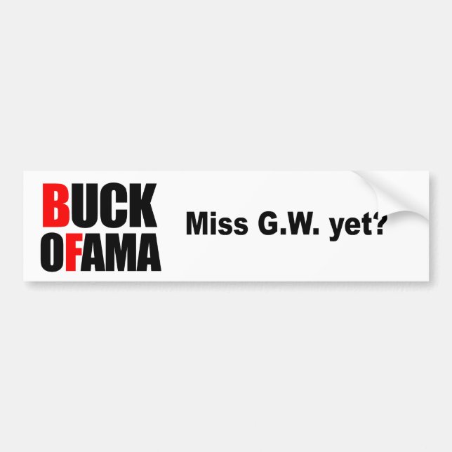 Miss G.W. yet Bumper Sticker (Front)