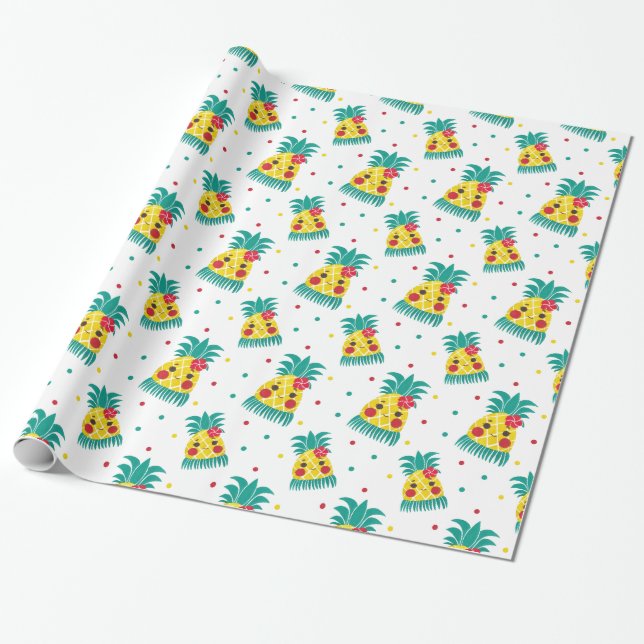 Miss Hawaiian Pineapple Wrapping Paper (Unrolled)