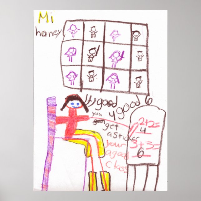 Miss Honey Teaching Her Class Math Poster (Front)