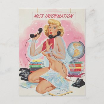 Miss Information  Bill Randall's Pin Up Art Postcard by Pin_Up_Art at Zazzle