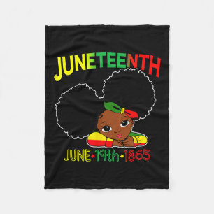 Miss Juneteenth Celebrate 19th 1865 June Black Gir Fleece Blanket