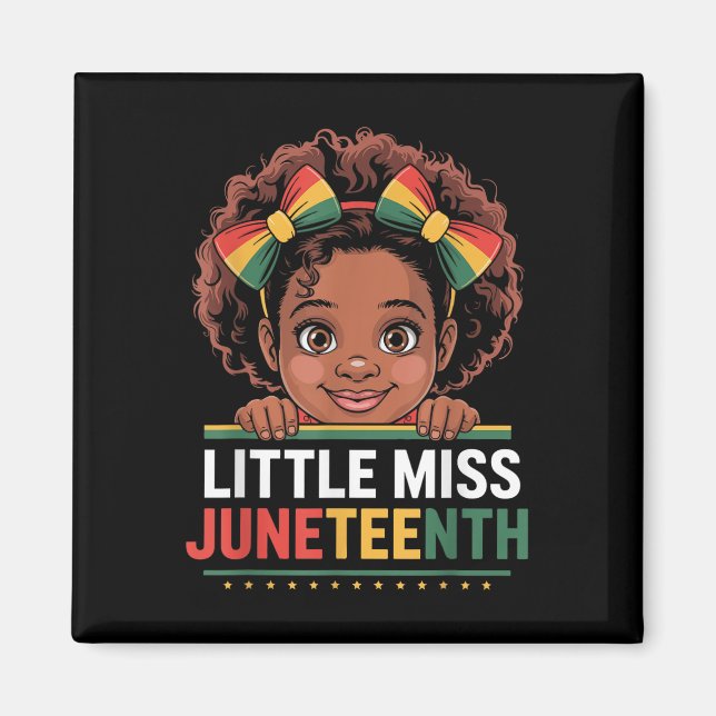 Miss Juneteenth Freedom Black American African Gir Magnet (Front)