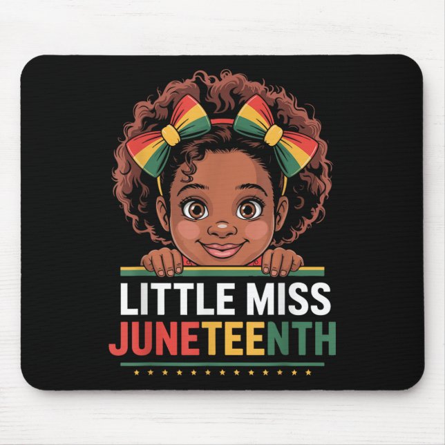 Miss Juneteenth Freedom Black American African Gir Mouse Pad (Front)