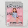 Miss Kinder Grad Glitter Drip Photo Magazine Cover Foil Invitation