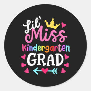 Miss Kindergarten Last Day Of School 2024 Girls  Classic Round Sticker