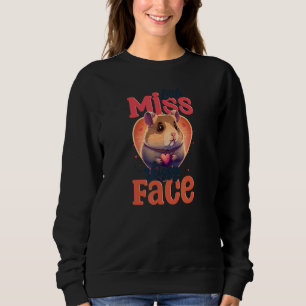 Miss Kiss Face Design Hamster Valentines Day Sweatshirt