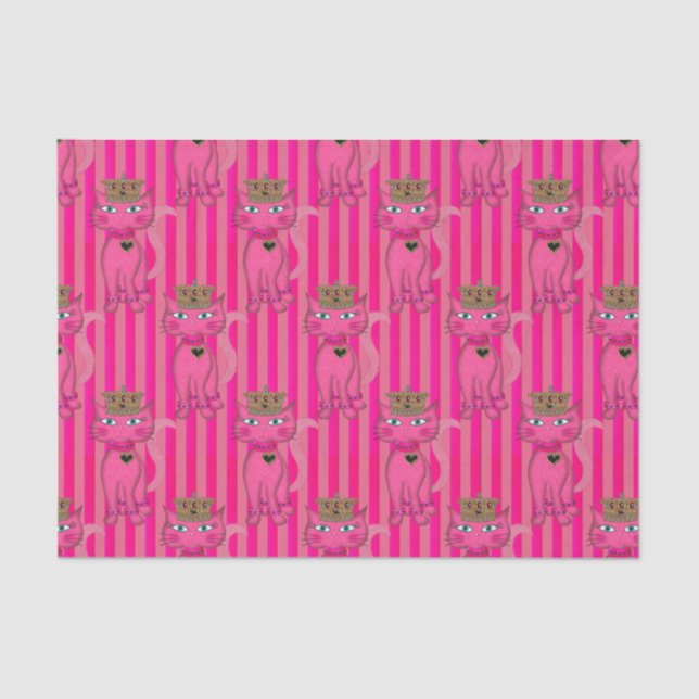 Miss Kitty, Pink Glitter 2AO-TISSUE WRAPPING PAPER (Front)