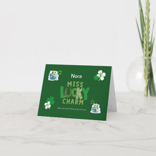 Miss Lucky Charm St Patricks Day Card