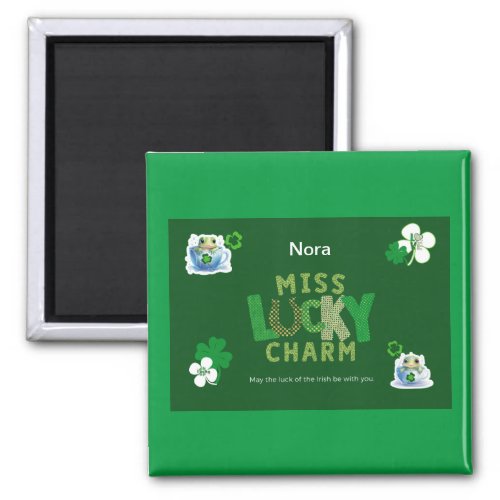 Miss Lucky Charm St Patricks Day Magnet