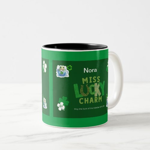 Miss Lucky Charm St Patricks Day Two_Tone Coffee Mug