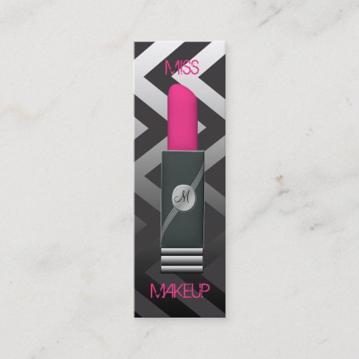 Customizable Miss Makeup Pink 2 Business Card Template
