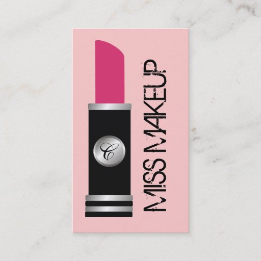 Customizable Miss Makeup Pink Business Cards