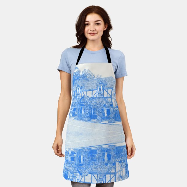 'Miss Marple's Tea Room' - Apron (Blue) (Worn)