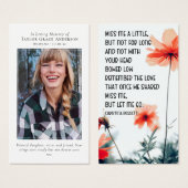 Miss Me But Let Me Go Photo Quote Memorial Card (Front & Back)