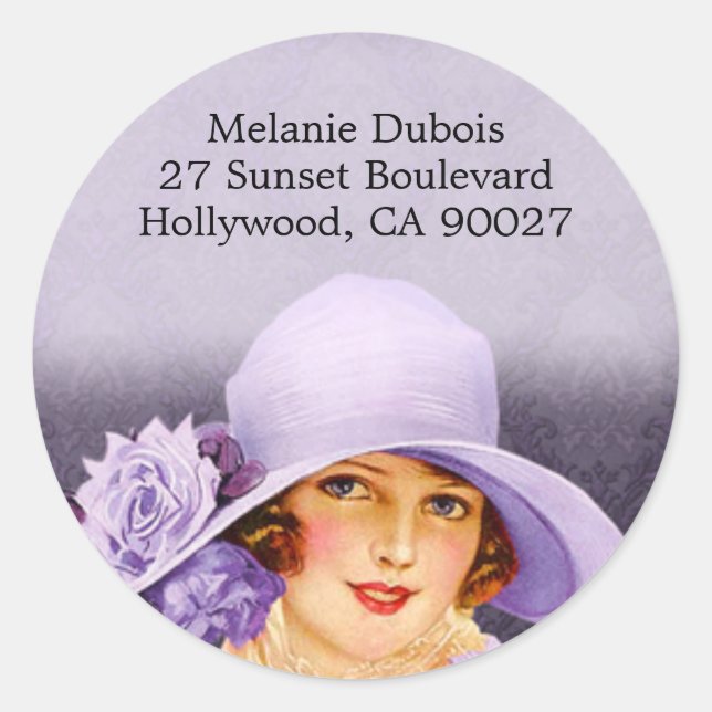 Miss Melanie in Lavender - Address Labels (Front)