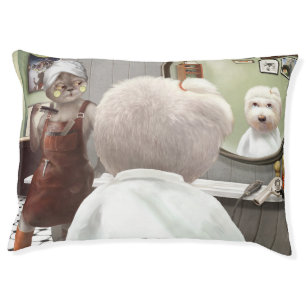 Miss Meow & Smile Pup: Barber Shop Breeze Art Pet Bed