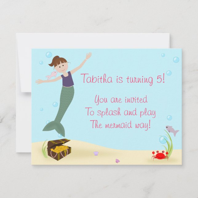 Miss Mermaid Party Invitation (Front)