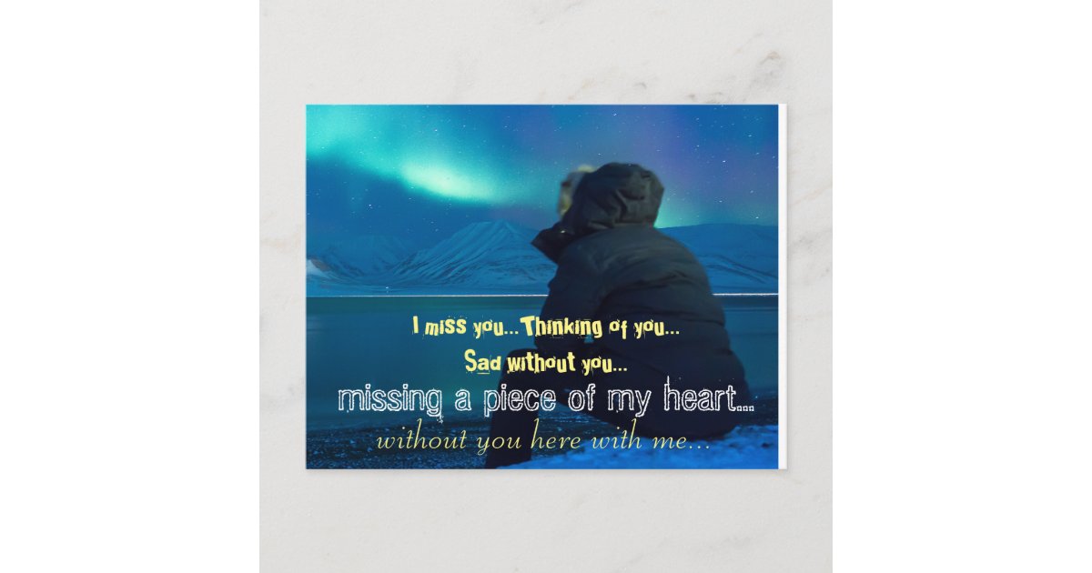 Miss Missing Sad Lonely Heart Broken Postcard Zazzle Com