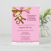 Miss Monkey Baby Shower Invitations Girl (Standing Front)