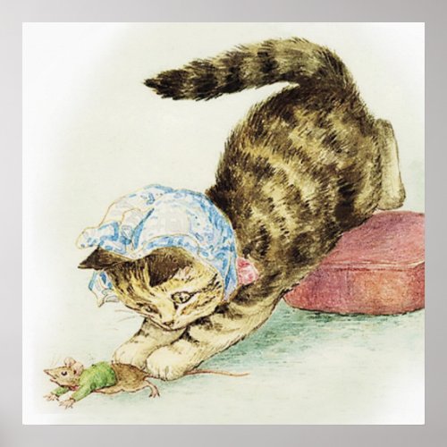 Miss Moppet Chases a Mouse by Beatrix Potter Poster