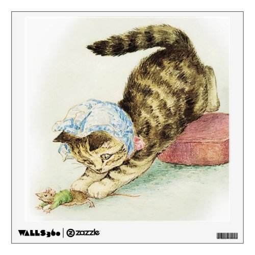 Miss Moppet Chases a Mouse by Beatrix Potter Wall Decal