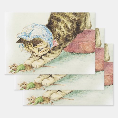 Miss Moppet Chases a Mouse by Beatrix Potter Wrapping Paper Sheets