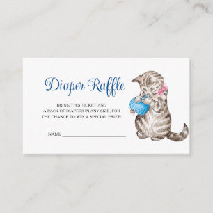 Miss Moppet Kitten Baby Shower Diaper Raffle Enclosure Card