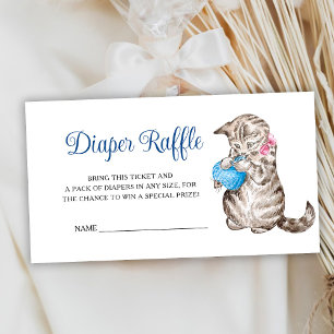 Miss Moppet Kitten Baby Shower Diaper Raffle Enclosure Card