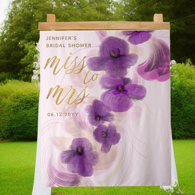 Miss Mrs Elegant Purple Orchid Bridal Backdrop (Creator Uploaded)