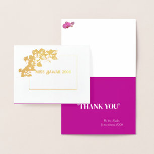 Miss Mrs. Pageant Orchid Foil Custom Thank You  Card