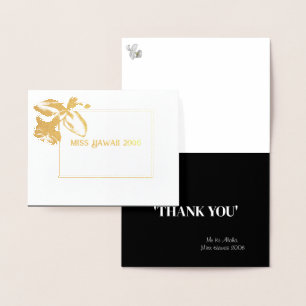 Miss Mrs. Pageant Orchid Foil Custom Thank You  Card