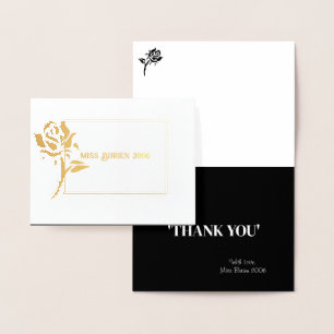 Miss Mrs. Pageant Rose Foil Custom Thank You Card