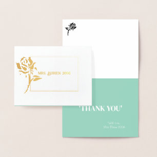 Miss Mrs. Pageant Rose Foil Custom Thank You  Foil Card