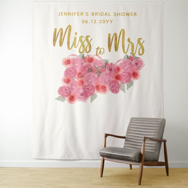 Miss Mrs Wall of Roses Boho Chic Bridal Backdrop (In Situ)