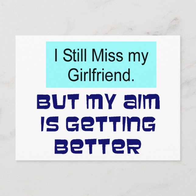 Miss my Girlfriend Postcard (Front)