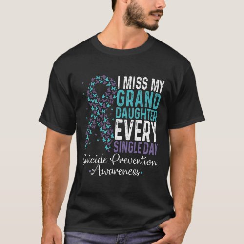 Miss My Granddaughter Every Single Day Suicide Pre T_Shirt