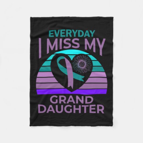 Miss My Granddaughter Heart Suicide Awareness Gran Fleece Blanket