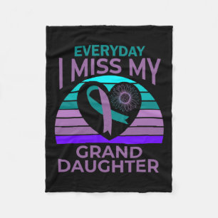 Miss My Granddaughter Heart Suicide Awareness Gran Fleece Blanket