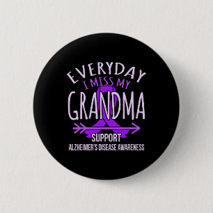 Miss My Grandma Alzheimer's Disease Awareness Ribb Button