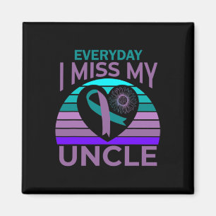 Miss My Uncle Heart Sunflower Suicide Awareness Ni Magnet