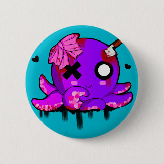 Miss Octopus Pinback Button