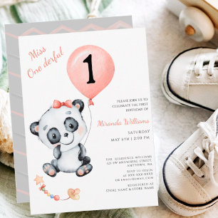 Miss One derful Baby Girl's 1st Birthday Invitation
