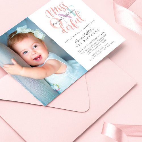 Miss One derful Baby Girl's 1st Birthday Photo