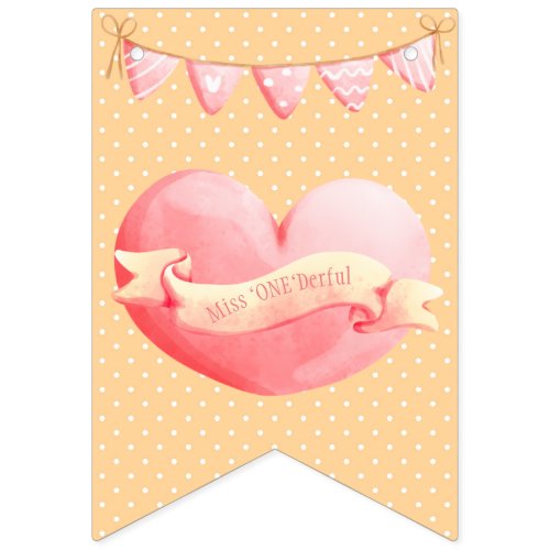 Miss One Derful Whimsical Bunting Flags
