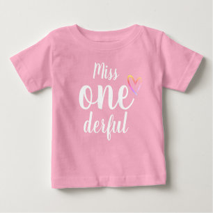 Miss Onederful Baby Girls First Birthday Shirt