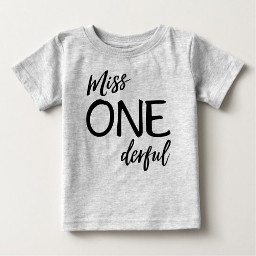 Miss Onederful Baby T_Shirt