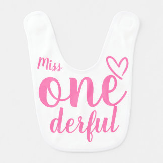 Miss Onederful - Baby's First Birthday Baby Bib